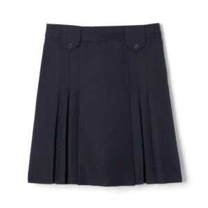 Above The Knee Front Pleated Skirt with Tabs