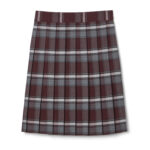At The Knee Plaid Pleated Skirt