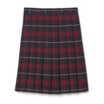 At The Knee Plaid Pleated Skirt