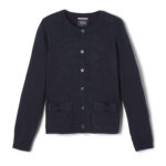 Crewneck Cardigan with Bow Pockets