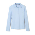Long Sleeve Interlock Polo with Picot Collar