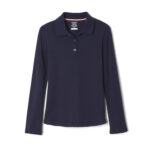 Long Sleeve Interlock Polo with Picot Collar