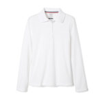 Long Sleeve Interlock Polo with Picot Collar