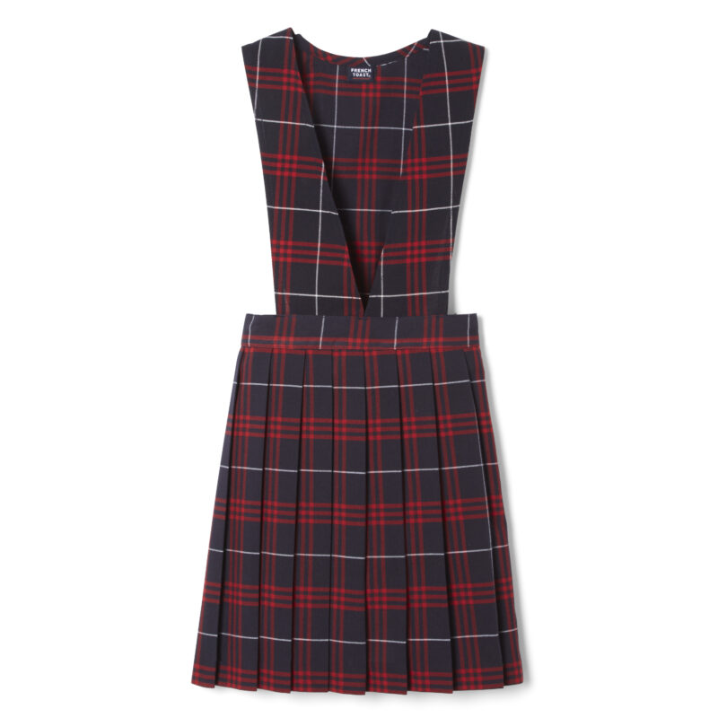 Plaid V-Neck Pleated Jumper