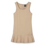 Pleated Twill Jumper with Ribbon Bow