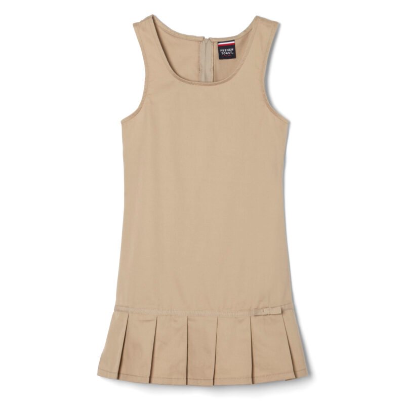 Pleated Twill Jumper with Ribbon Bow
