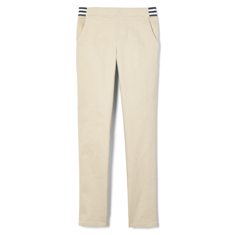 Pull-On Skinny Fit Stretch Twill Pant with Striped Elastic Waistband