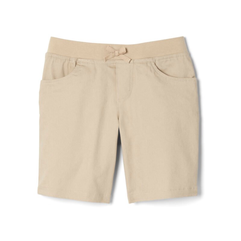 Pull-On Stretch Twill Short with Knit Waistband