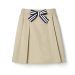 Pull-On Twill Scooter with Striped Bow