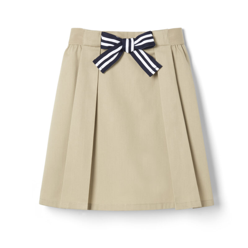 Pull-On Twill Scooter with Striped Bow