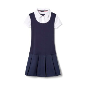 Short Sleeve 2-Fer Pleated Dress
