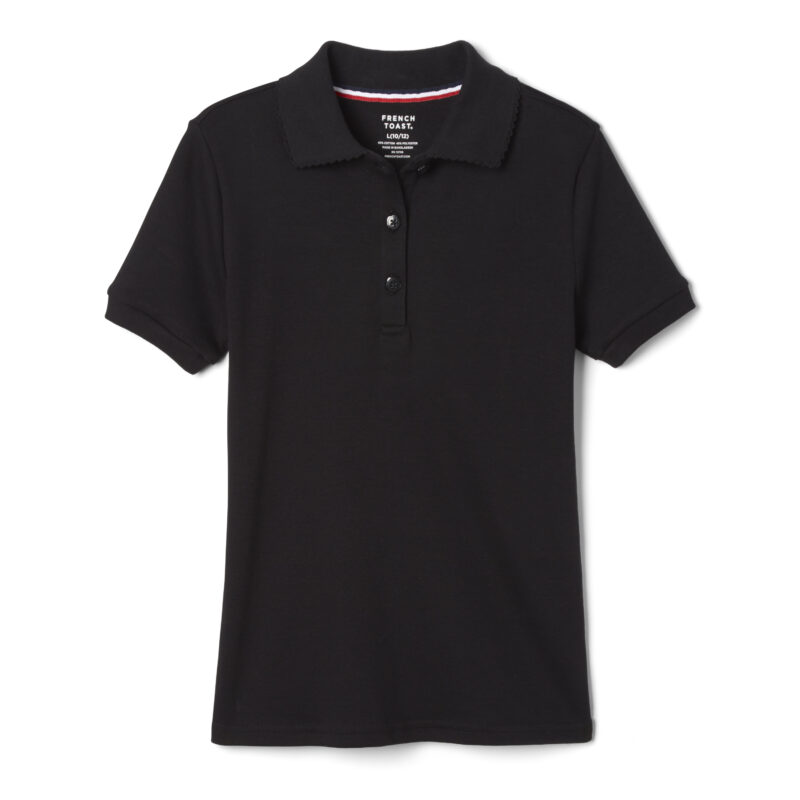 Short Sleeve Interlock Polo with Picot Collar