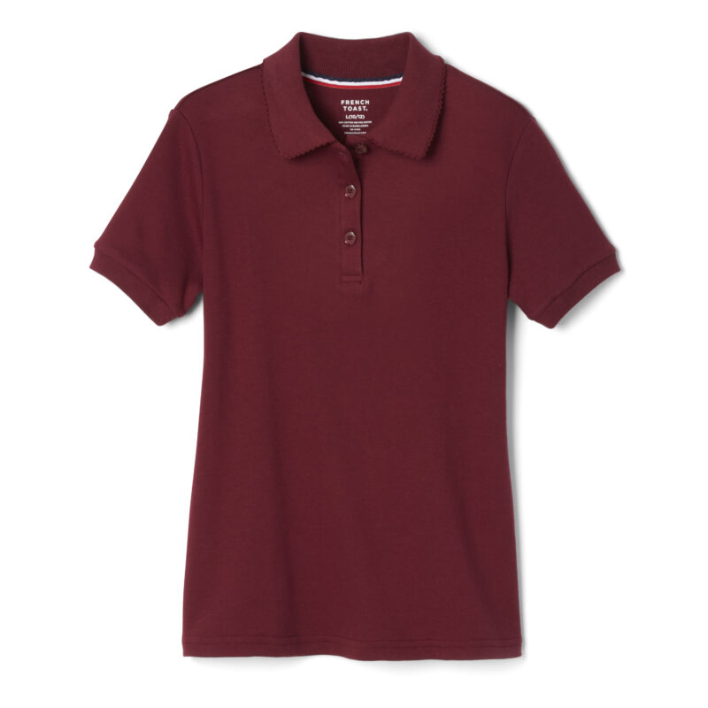 Short Sleeve Interlock Polo with Picot Collar