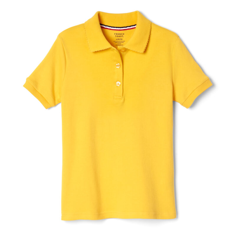 Short Sleeve Interlock Polo with Picot Collar