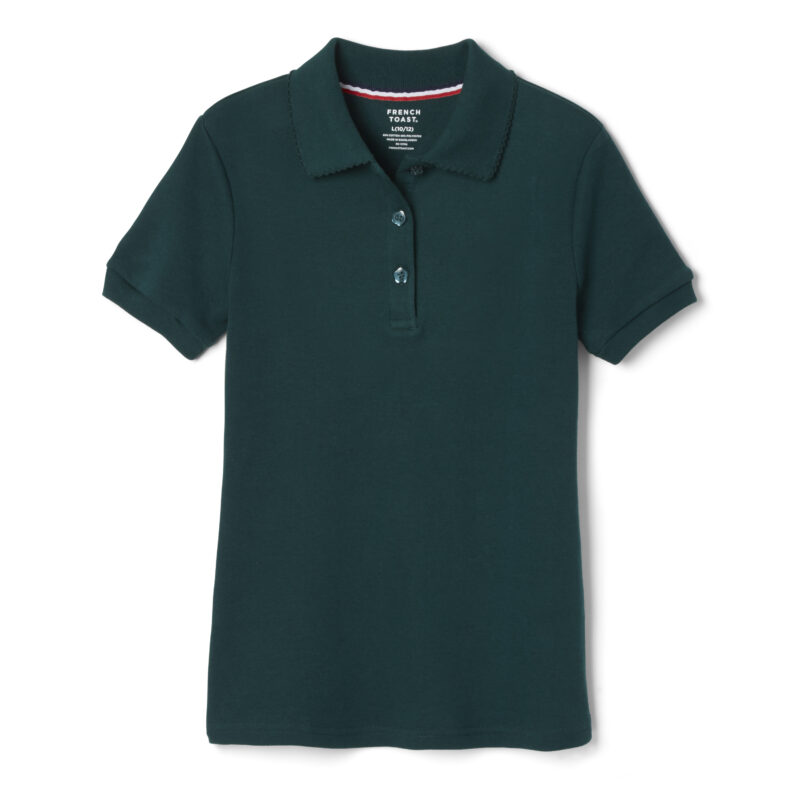 Short Sleeve Interlock Polo with Picot Collar