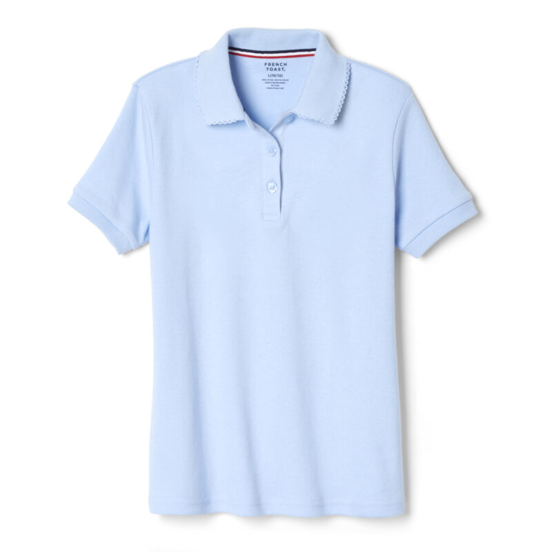 Short Sleeve Interlock Polo with Picot Collar