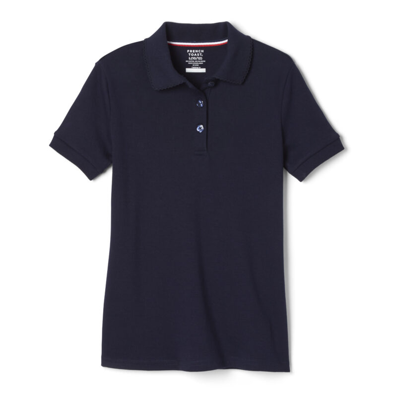Short Sleeve Interlock Polo with Picot Collar