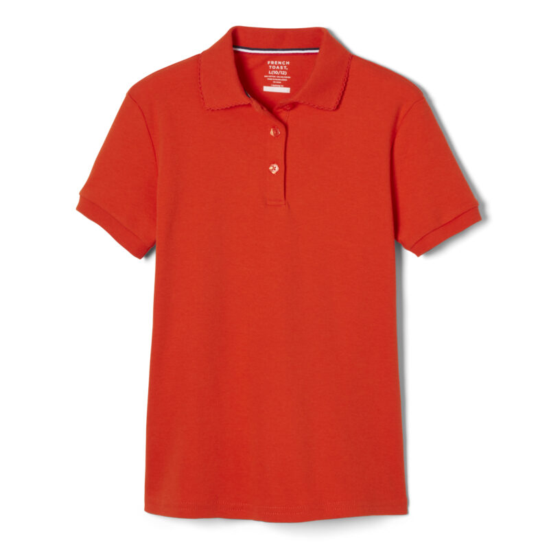 Short Sleeve Interlock Polo with Picot Collar