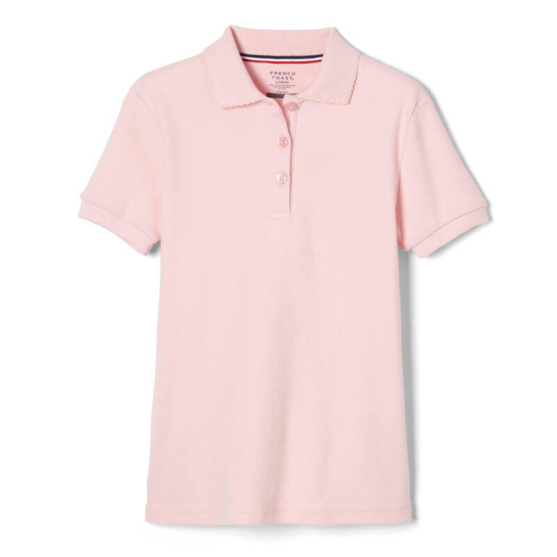Short Sleeve Interlock Polo with Picot Collar