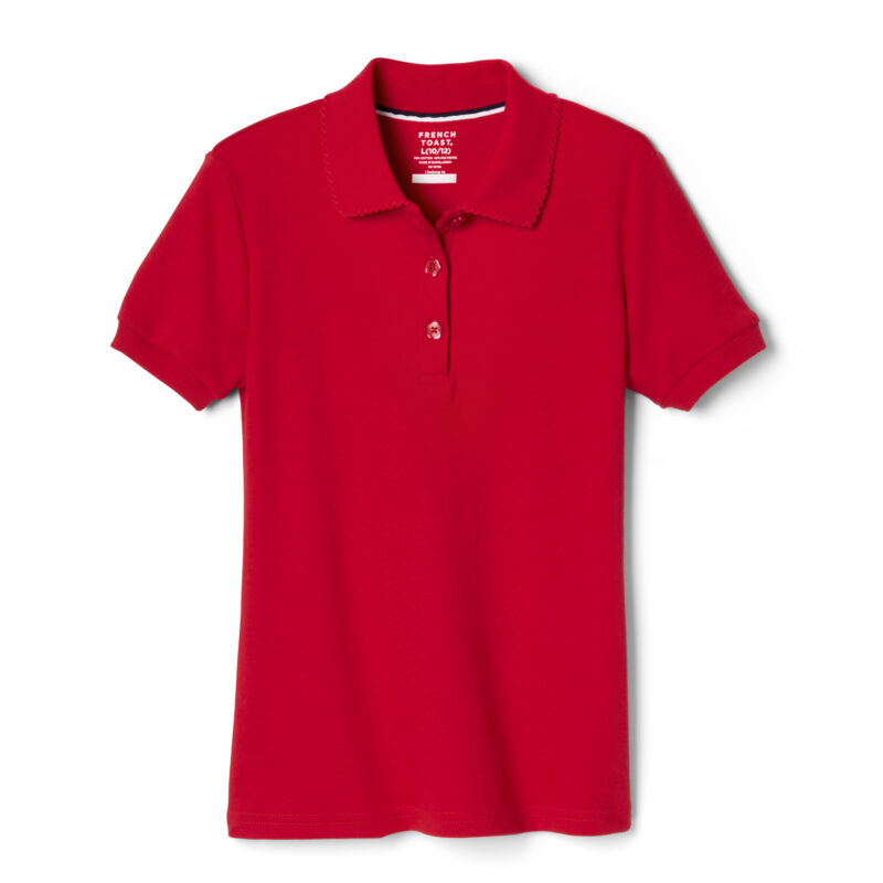 Short Sleeve Interlock Polo with Picot Collar