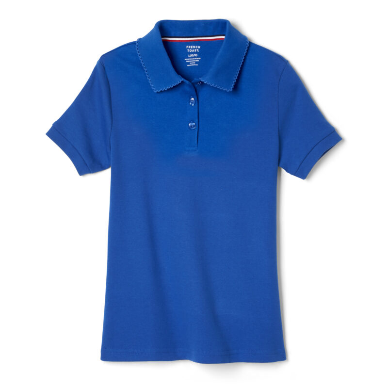 Short Sleeve Interlock Polo with Picot Collar