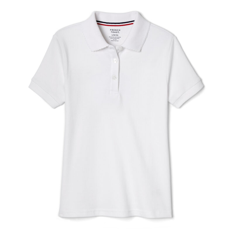 Short Sleeve Interlock Polo with Picot Collar