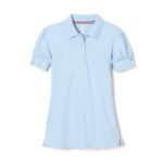 Short Sleeve Jersey Polo with Rhinestone Buttons