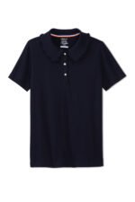 Short Sleeve Jersey Polo with Rhinestone Buttons