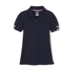 Short Sleeve Jersey Polo with Rhinestone Buttons