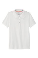 Short Sleeve Jersey Polo with Rhinestone Buttons