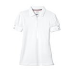 Short Sleeve Jersey Polo with Rhinestone Buttons