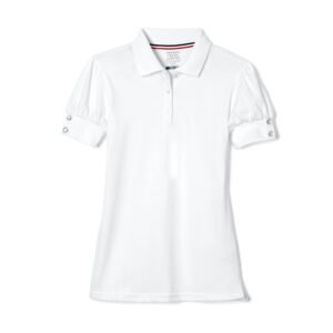 Short Sleeve Jersey Polo with Rhinestone Buttons