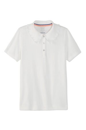 Short Sleeve Jersey Polo with Rhinestone Buttons