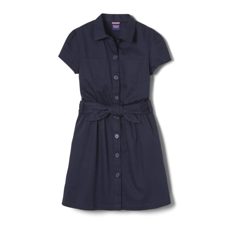 Short Sleeve Twill Safari Dress