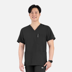 Maevn-Men's 4 Pocket Banded V-Neck Top – Momentum 5802-Black