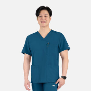 Maevn-Men's 4 Pocket Banded V-Neck Top – Momentum 5802-Caribbean Blue