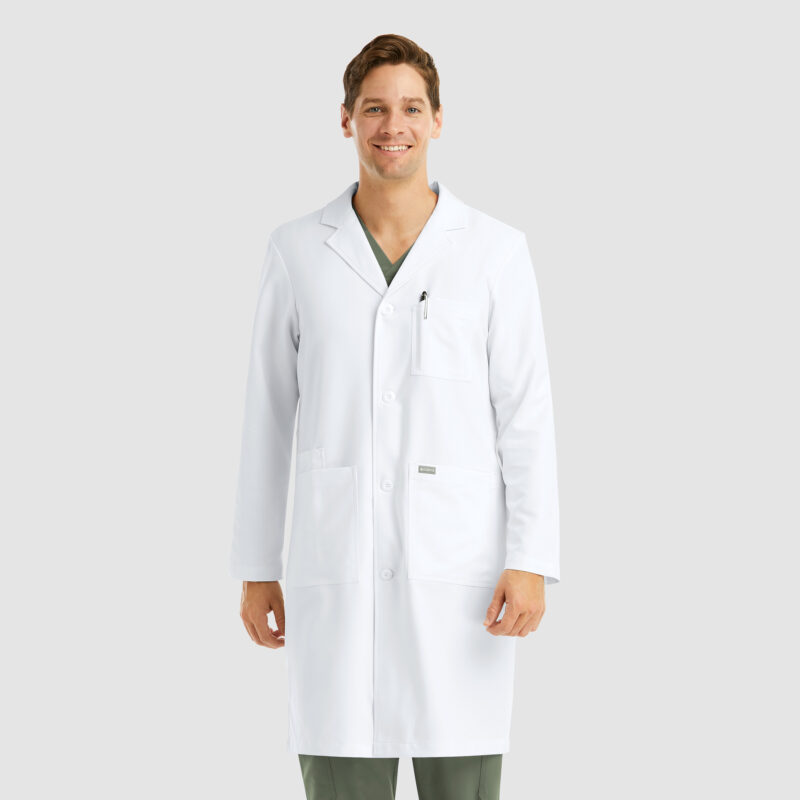 Maevn-Men's Full Length Lab Coat – Momentum Lab Coats 5871-White