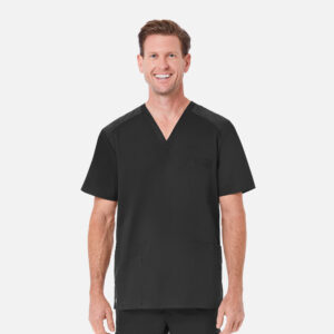 Maevn-Men's Mesh Panel 3-Pocket V-Neck Top – EON 5308-Black