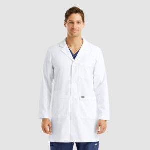 Maevn-Men's Mid Length Lab Coat – Momentum Lab Coats 5872-White