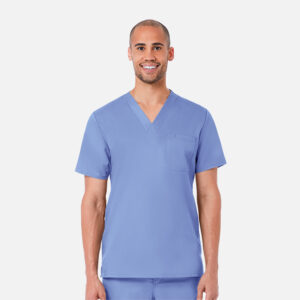 Maevn-Men's One Chest Pocket V-Neck Top – EON 5208-Ceil Blue