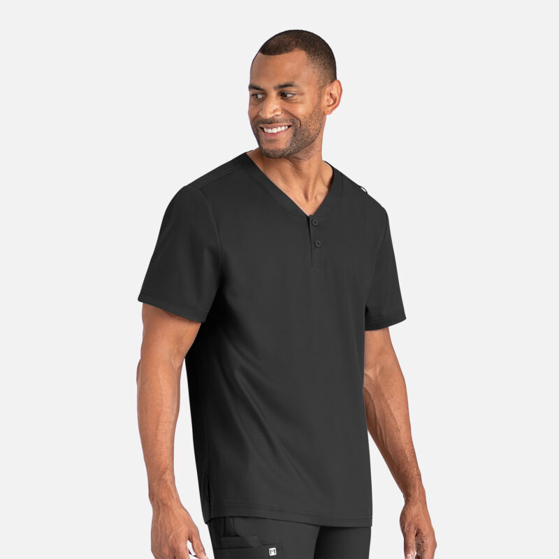 Mens-Tuckable-Henley-Top-–-Matrix-Mens-5503-Black Maevn-Men's Tuckable Henley Top – Matrix Mens 5503-Black