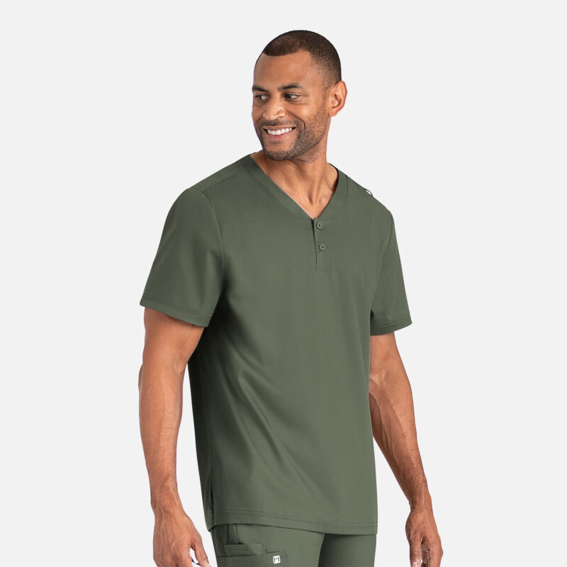 Maevn-Men's Tuckable Henley Top – Matrix Mens 5503-Olive