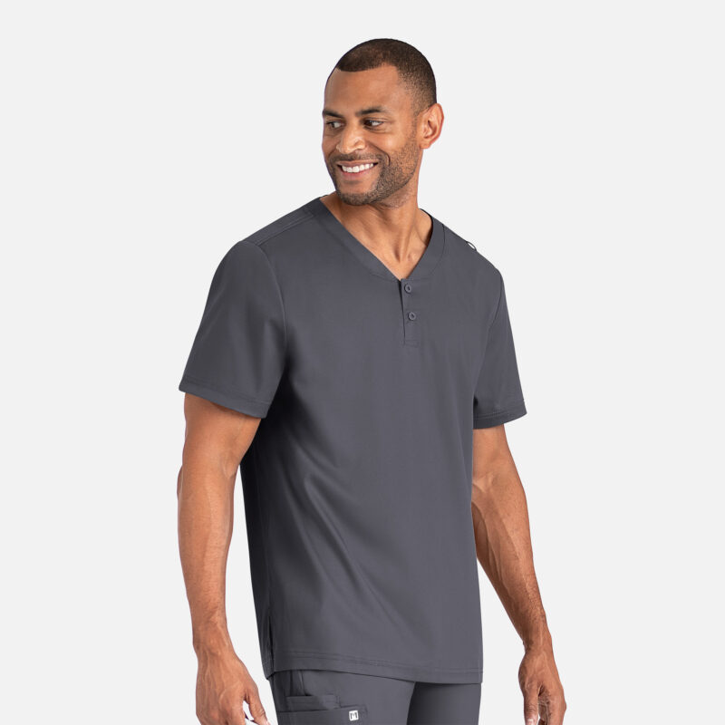 Maevn-Men's Tuckable Henley Top – Matrix Mens 5503-Pewter