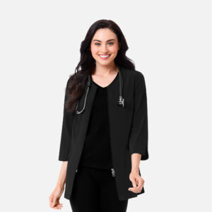 Maevn-Women's 3/4 Sleeve Lab Jacket – Smart 8803-Black