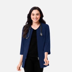 Maevn-Women's 3/4 Sleeve Lab Jacket – Smart 8803-Navy