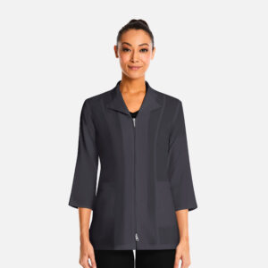 Maevn-Women's 3/4 Sleeve Zip Lab Jacket – Smart 8801-Pewter