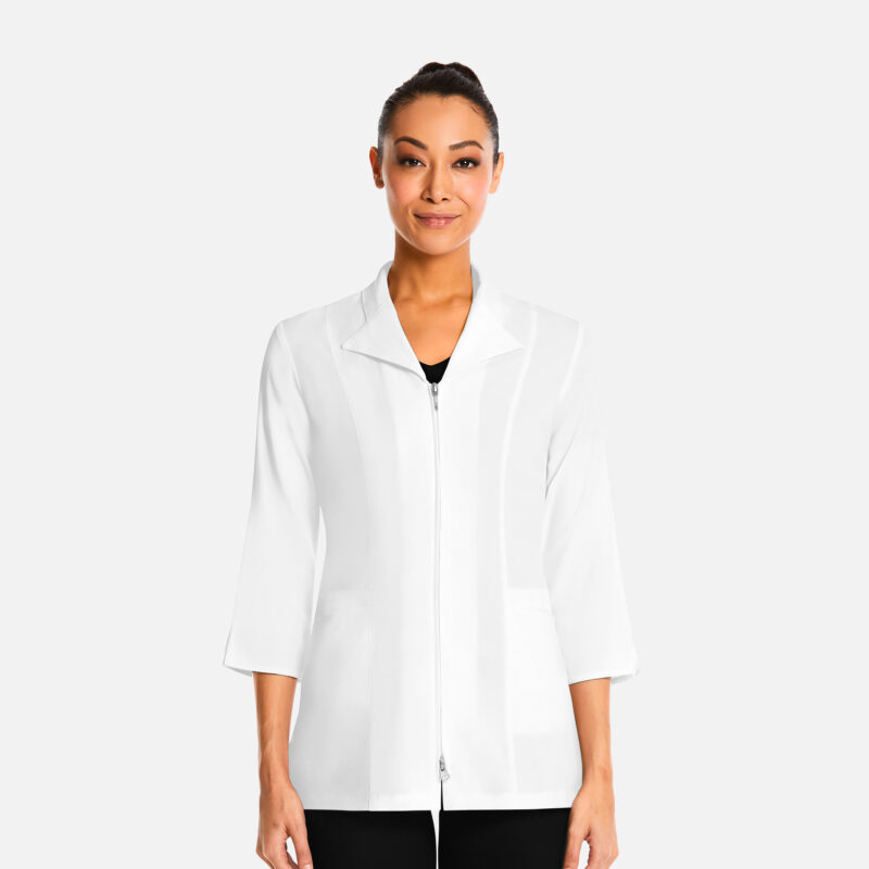 Maevn-Women's 3/4 Sleeve Zip Lab Jacket – Smart 8801-White