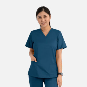 Maevn-Women's Basic V-Neck Top – Blossom Signature 2100-Caribbean Blue
