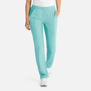 Maevn-Women's Full Elastic Waist Tapered Leg Pant – Matrix Impulse 8510-Aruba Blue / Pewter