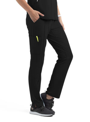 Maevn-Women's Full Elastic Waist Tapered Leg Pant – Matrix Impulse 8510-Black / Black